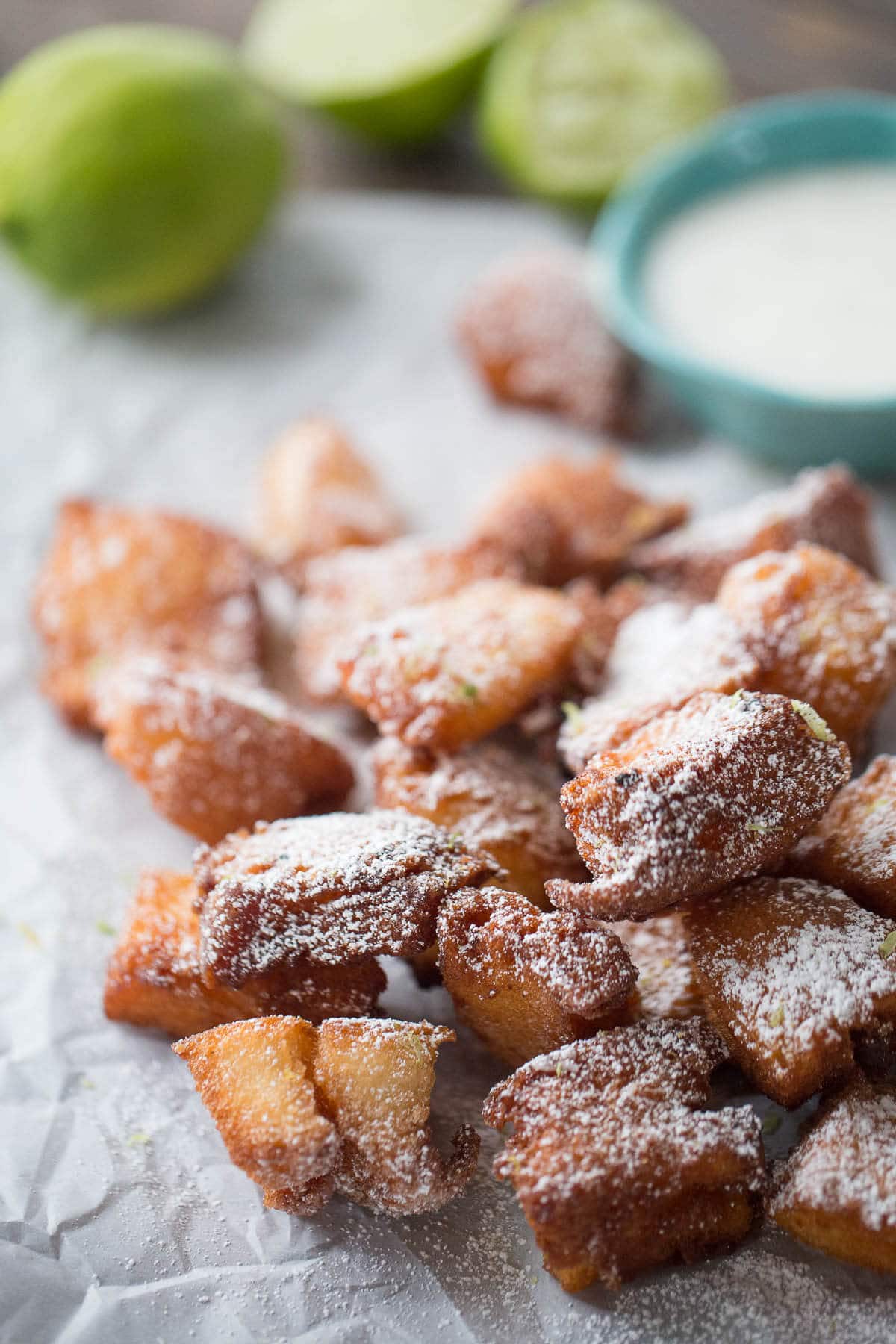 Angel food cake is dipped in tequila and fried just until golden; a sweet twist on tequila shots!