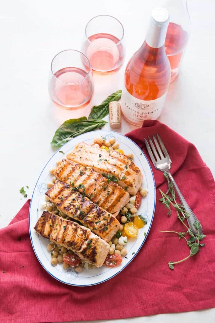Grilled Salmon with Chickpea Salsa