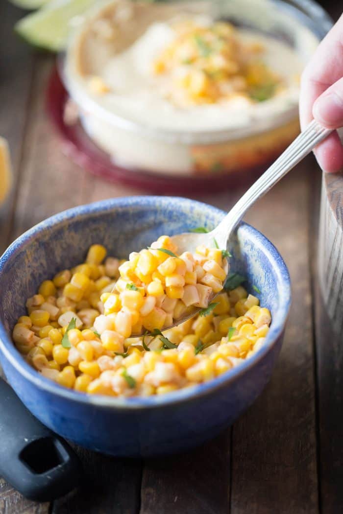 Need a refreshingly simple dip? This Mexican street corn recipe is versatile enough to be a dip or a side!