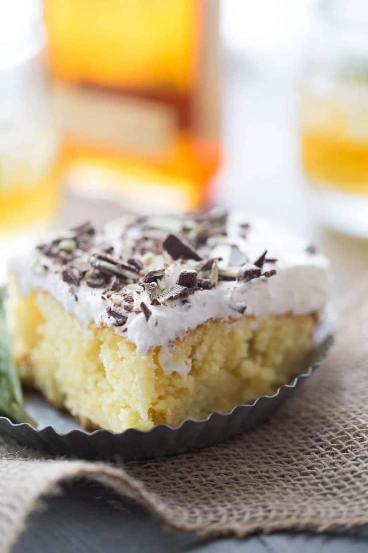 A classic mint julep recipe transforms into a deliciously moist poke cake!