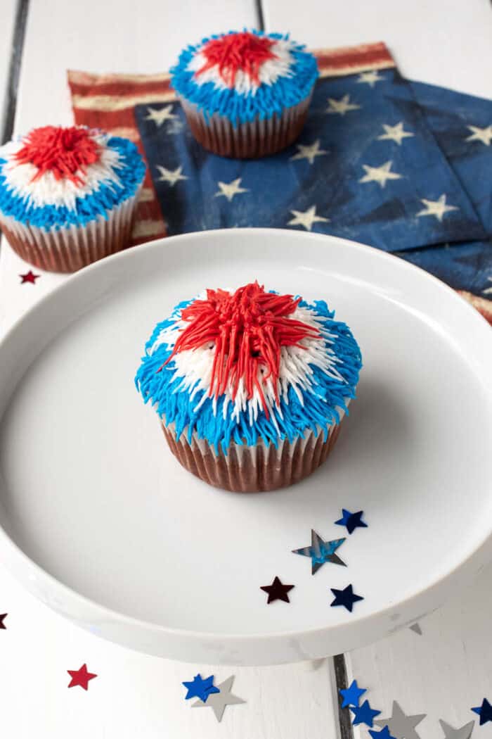 Red Velvet Firework Cupcakes