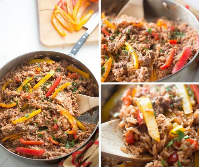 Unstuffed peppers combine beef, rice, tomatoes and peppers just like the original recipe. The best part about unstuffed peppers is how easy this is to make; all you need is one pot and a handful of ingredients!