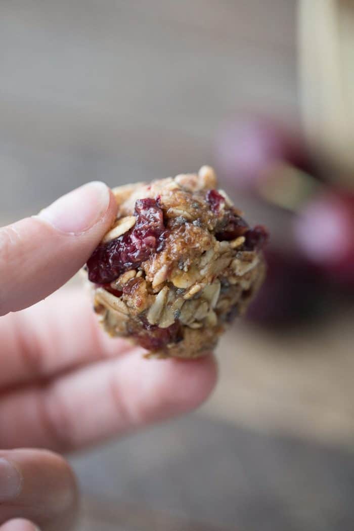 Energy bites that taste just like cherry pie! These little two-bite treats are packed full of goodness!
