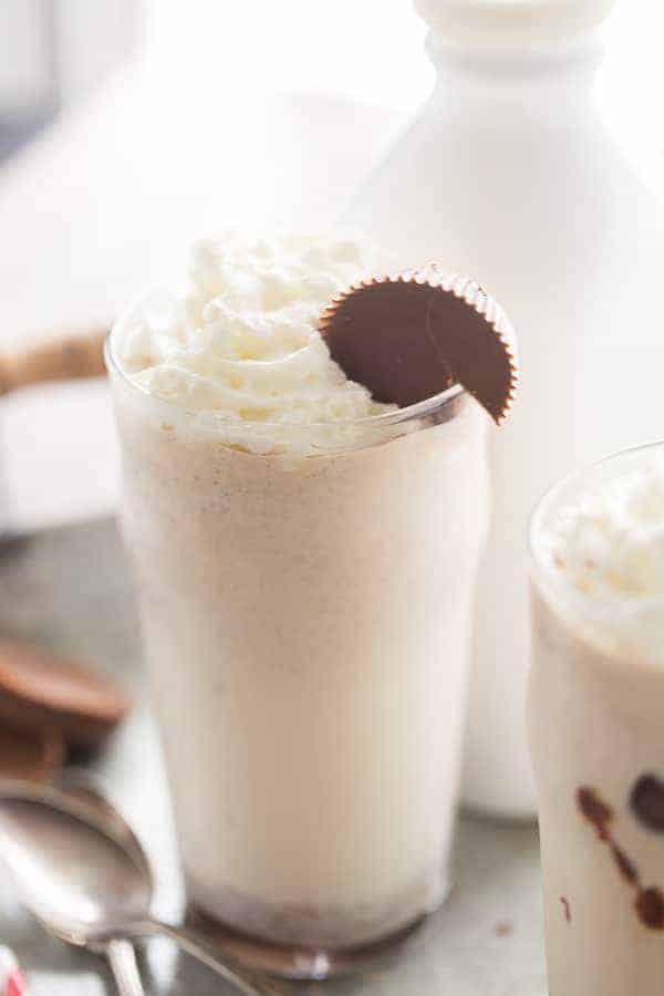 Moose tracks ice cream is the inspiration behind this rich and creamy milkshake. Vanilla ice cream, peanut butter, chocolate and peanut butter cups make this frosty treat taste out of this world!