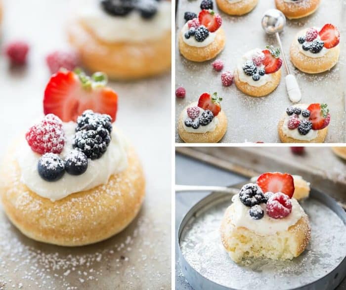 Chantilly cake is a layer cake with a mascarpone topping and fresh fruit. These cakes have the same flavor, but are so much easier to prepare!