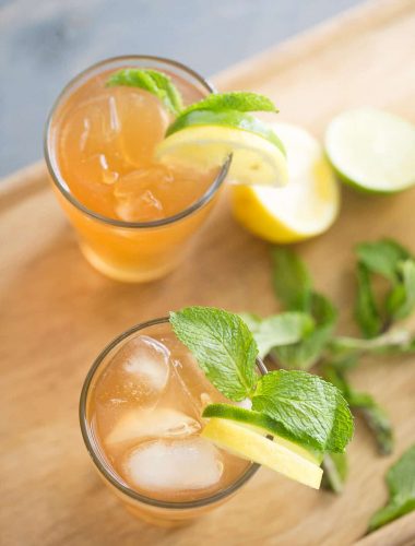 This mule cocktail is like summer in a glass. Refreshing lemonade, lemon and limes collide with crisp ginger beer and vodka for this grown up treat!