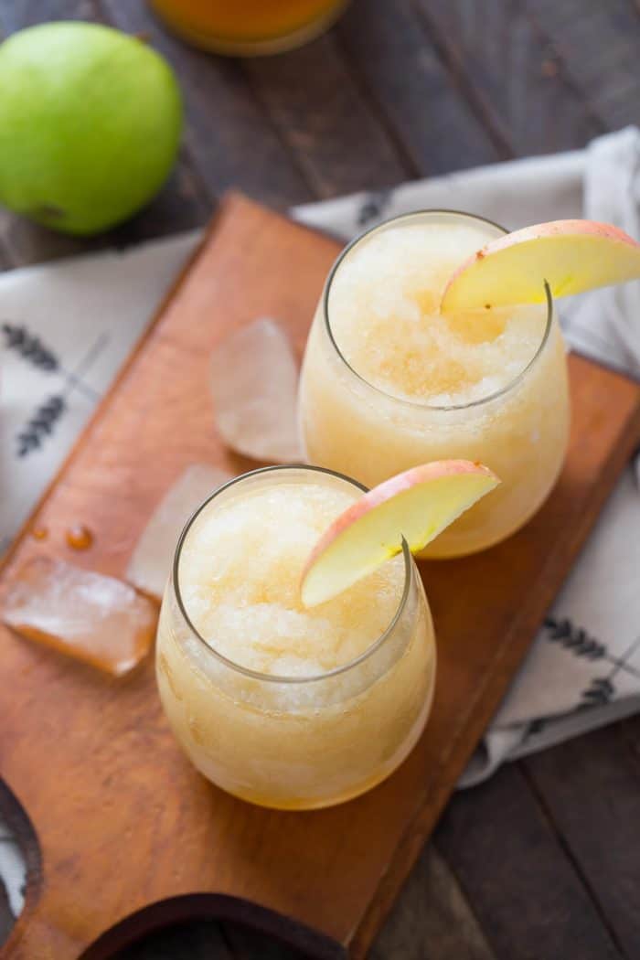 Apple cider is everywhere now, but sure to grab some to make these easy wine slushies! 