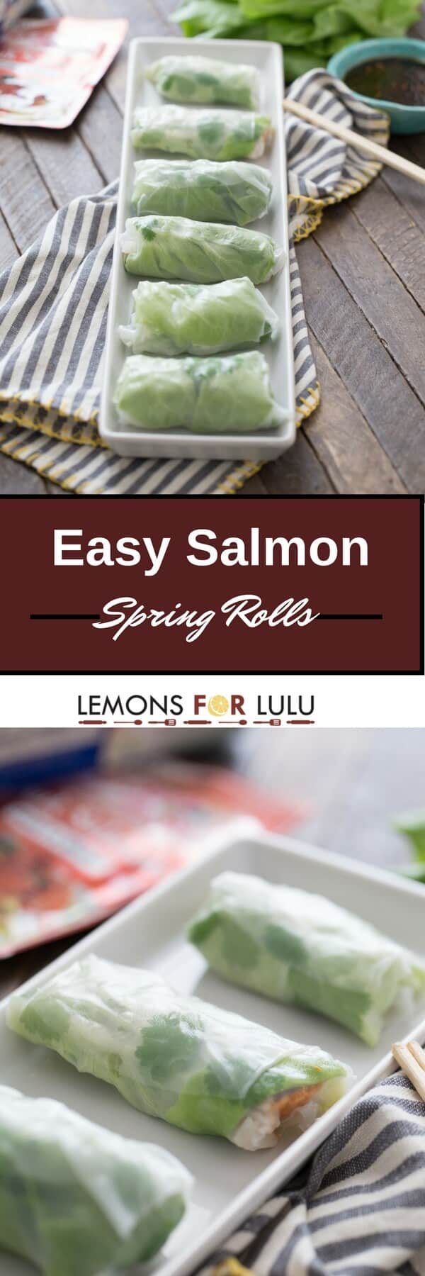 Spring rolls are so light and tasty. These salmon filled rolls are a snap to prepare. You'll find yourself making these spring rolls all the time!
