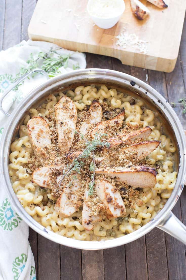 This turkey tetrazzini boasts cruly pasta resting in a rich, creamy sauce and succulent turkey slices on top. This skillet meal is a easy, simple and will please any palate!