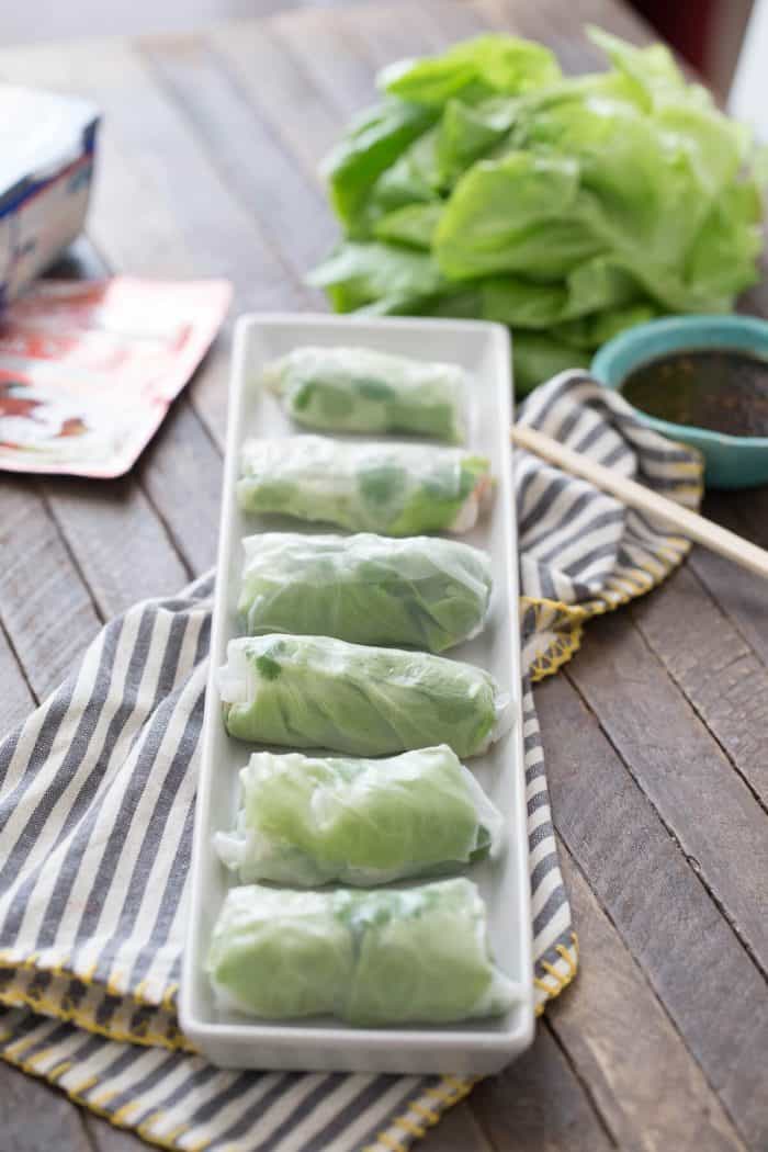 Skip the take out! These salmon spring rolls are so easy to make at home!