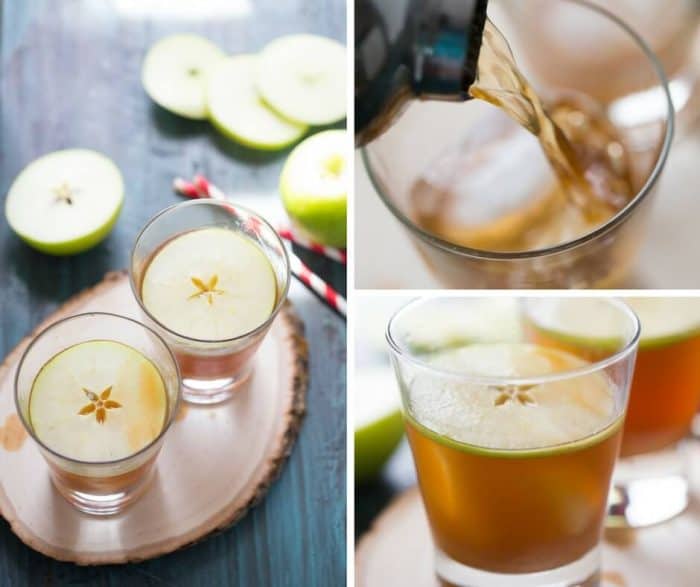 Caramel apple cocktail is the adult version of the classic fall treat! Crisp rum, apple and caramel liqueurs make this the perfect beverage for fall!