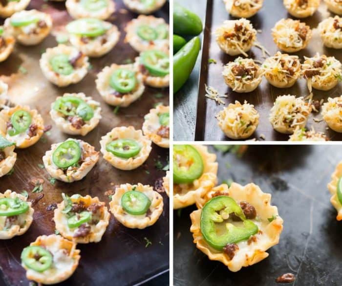 Simple queso funded bites will make your party! These cheesy two-bite snacks are made with a handful of ingredients and come together quickly!