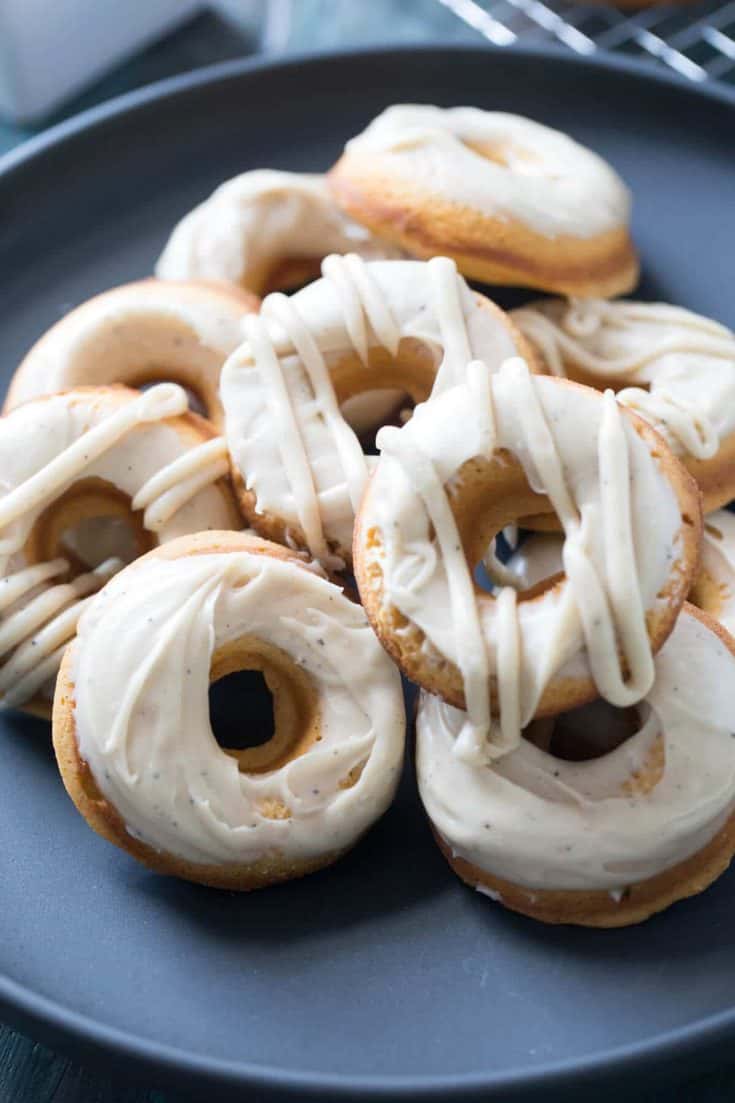 Soft baked sweet potato donuts with a creamy browned butter frosting!