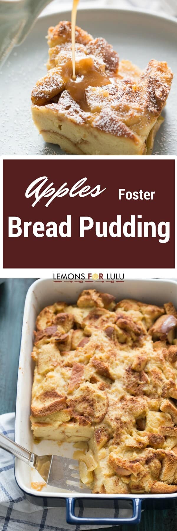 Sweet bread is tossed with cinnamon apples in the easy apple bread pudding recipe. Each serving is topped with a homemade caramel sauce that is so good, you'll want to pour it on everything!