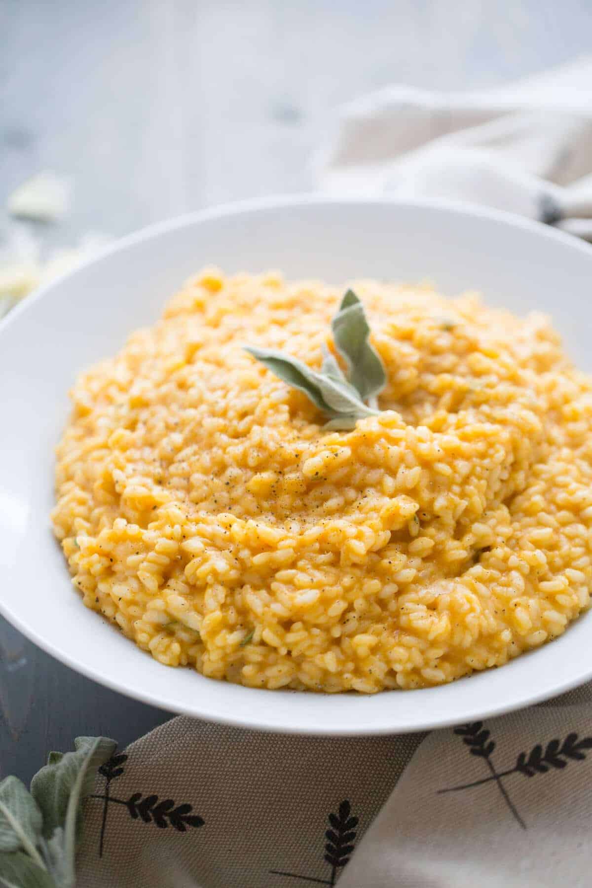 Creamy pumpkin risotto captures the essence of fall in each bite!