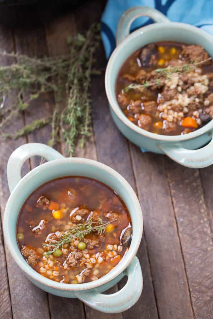 Grab you slow cooker, it's time to make soup! Nothing will warm you up quite like a bowl of beef and barley soup!