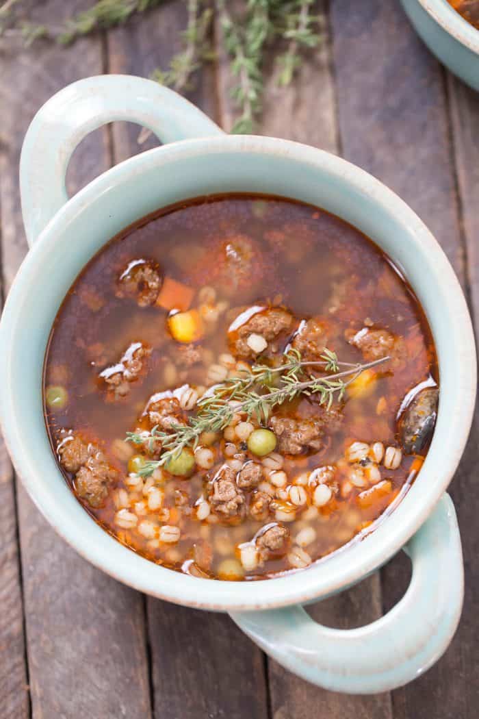 Want warm and cozy? Then you need a bowl of beef and barley soup!