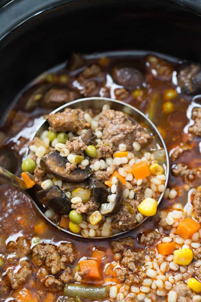 This beef and barley soup is hearty and delicious. It's just what you want on a cold day!