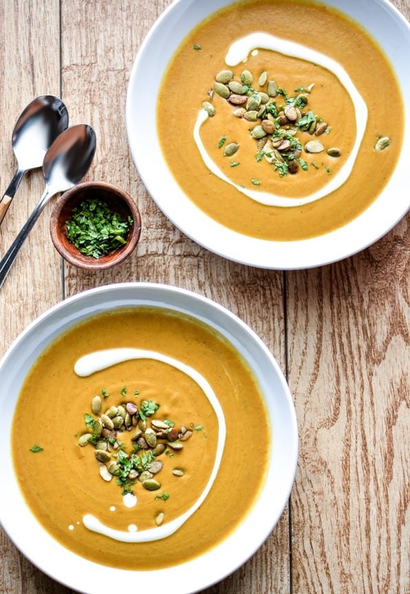 Slow Cooker Pumpkin Soup with Cashew Cream recipes for fall