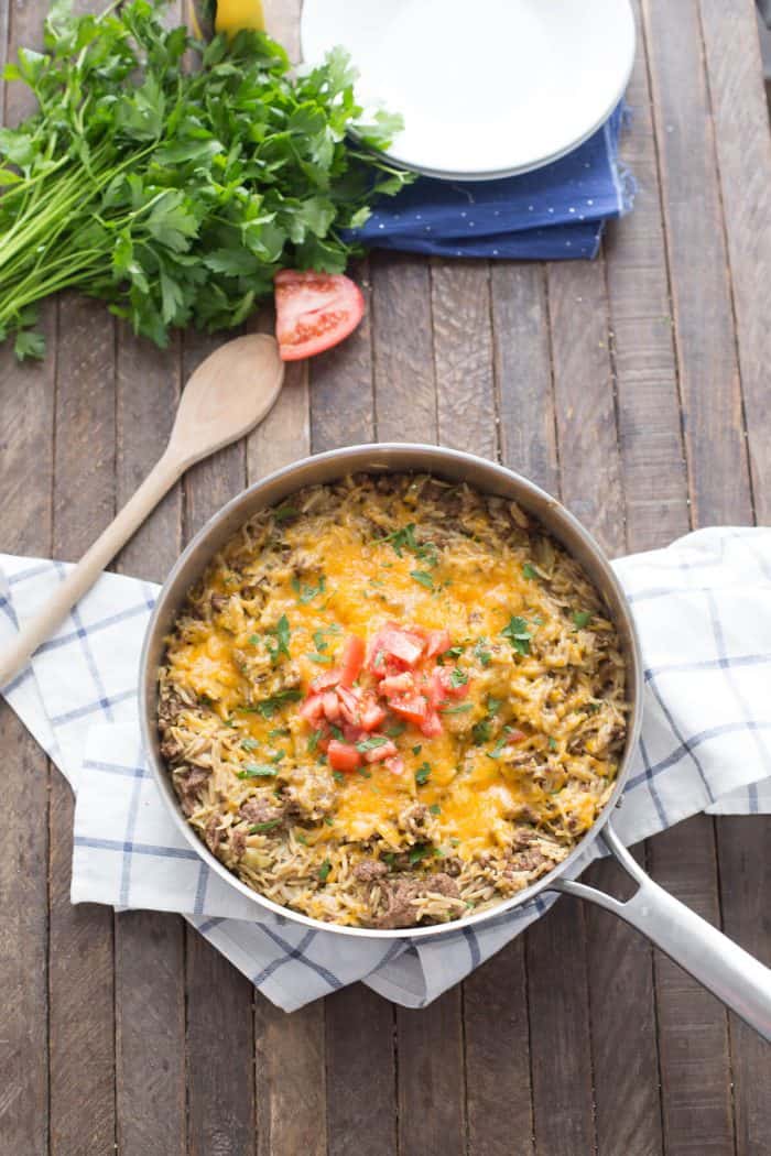 This cheeseburger skillet recipe is sure to get everyone running to the dinner table!