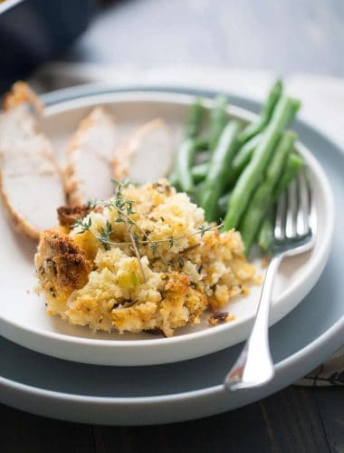This cornbread stuffing recipe is a great alternative to tradional stuffing! It’s so simple too!