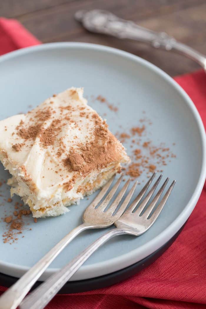 This tiramisu recipe is a fall inspired treat! The spiced rum is the key!