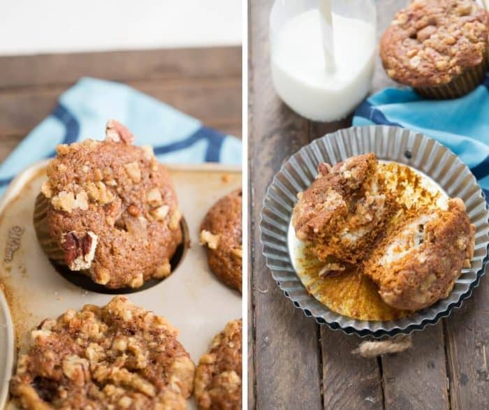 The classic gingerbread flavor is captured perfectly in these easy gingerbread muffins! The creamy center is a nice surprise!