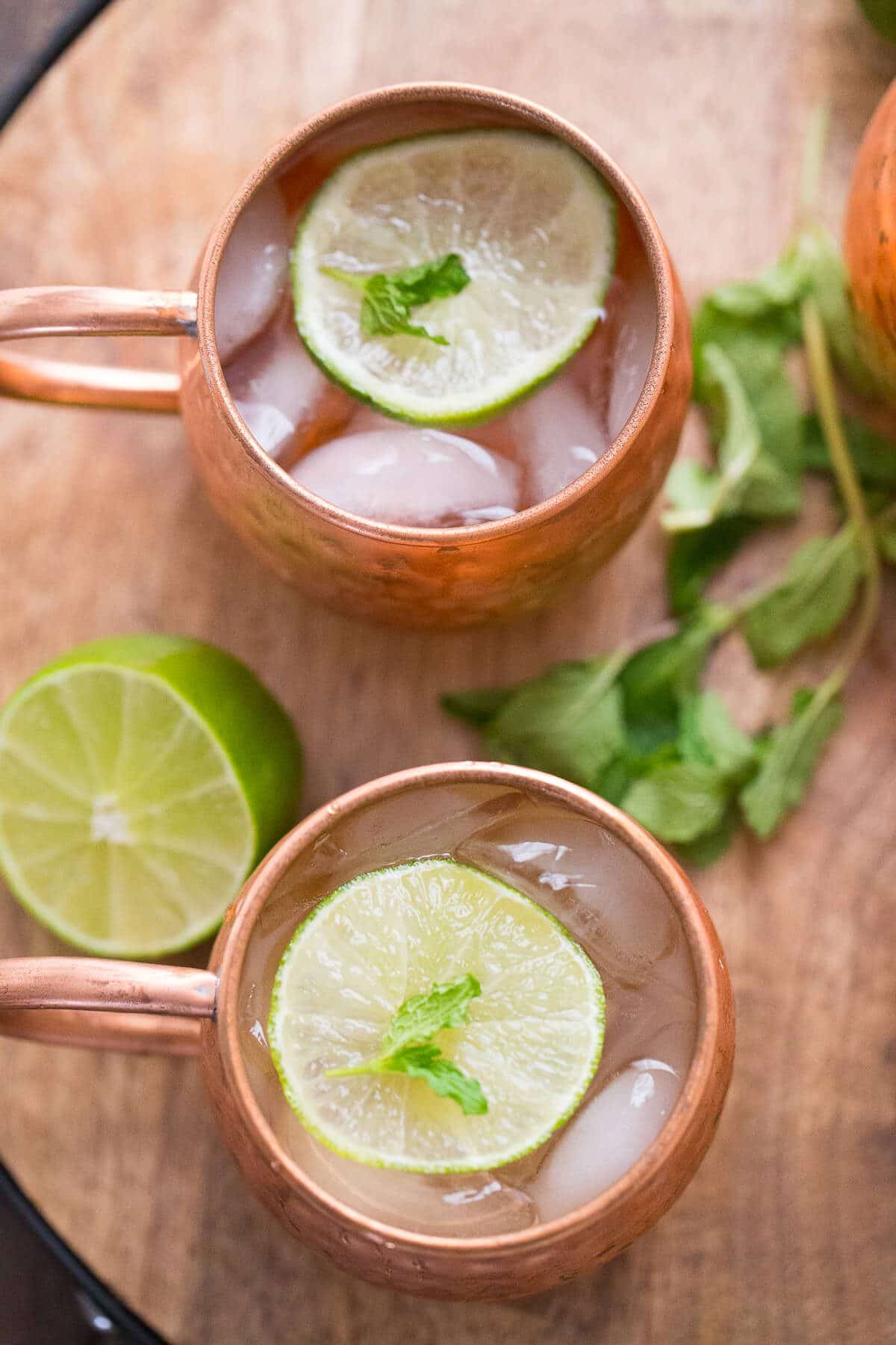 Moscow Mule with mint and a little bubbly champagne is a great twist on a class cocktail!