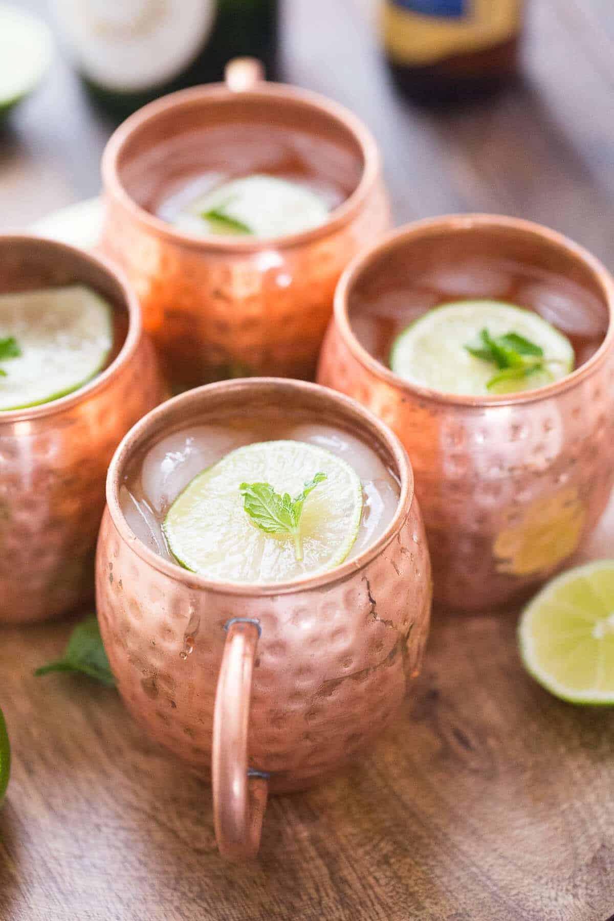 A Moscow mule with mint and champagne is just what you need at your next celebration!