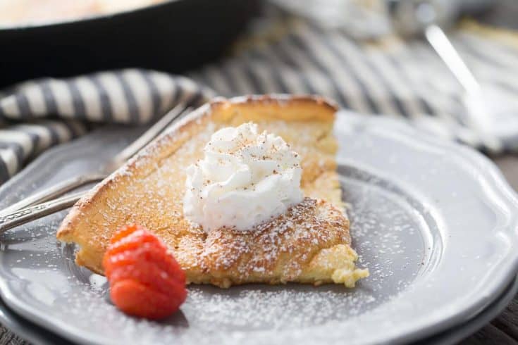 Want a simple yet impressive breakfast? This Dutch baby is made right in your blender and baked in a skillet for a golden, light and perfect pancake!