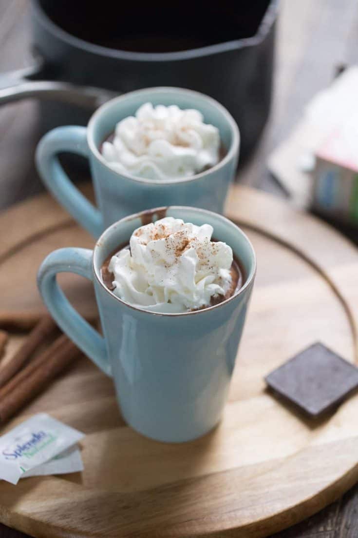 This Mexican hot chocolate is a creamy blend of spicy sweet flavors! It will warm you up in the best way!