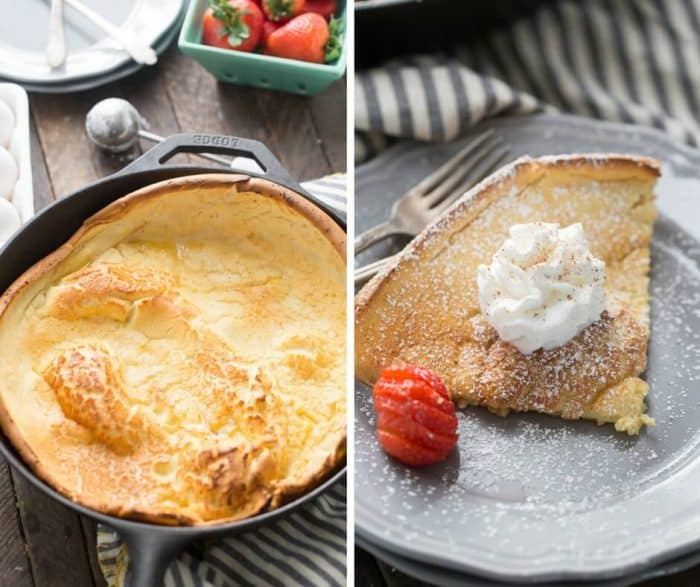 Whether you enjoy drinking eggnog or not, you have to try this eggnog flavored Dutch baby pancake!