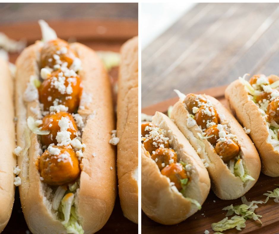 This meatball sub recipe packs a flavorful punch with spicy meatballs and tangy blue cheese!