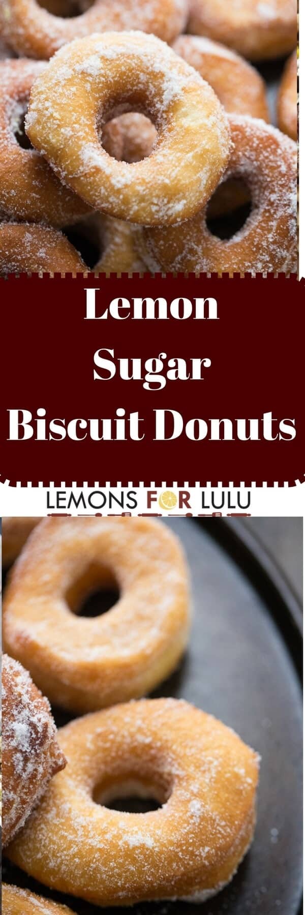 These easy biscuit donuts are lightly fried then tossed in a simple lemon sugar mixture!
