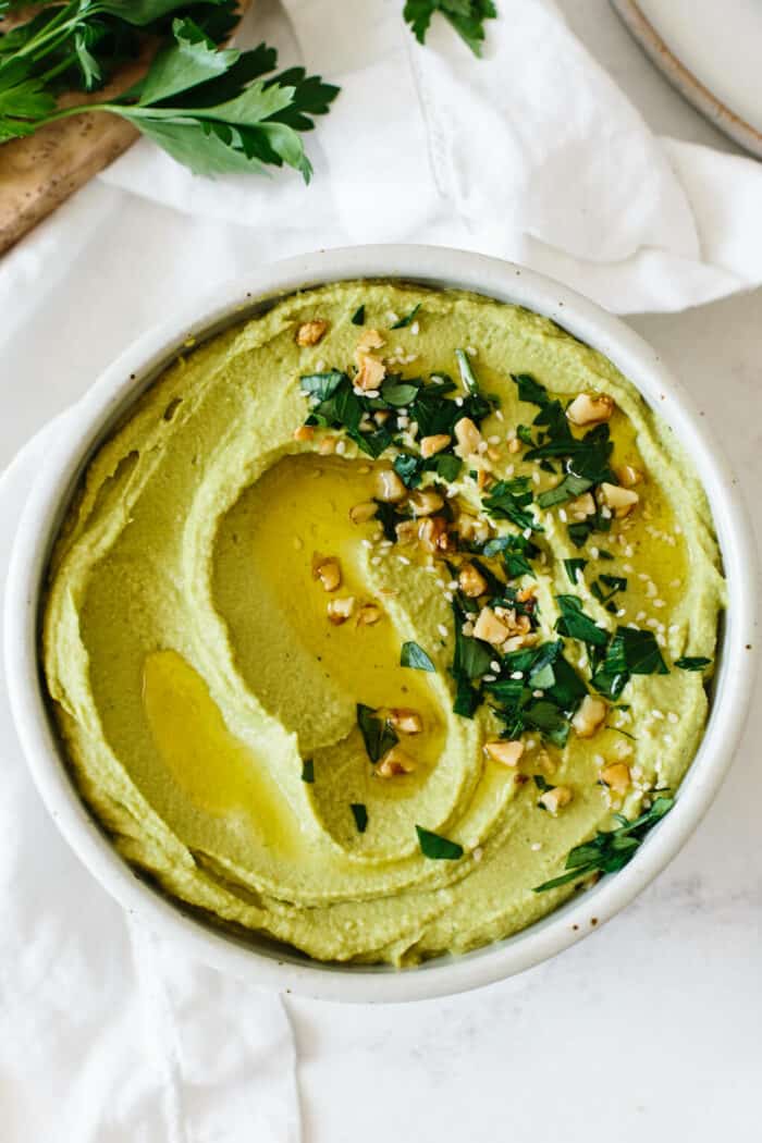 Green Goddess Hummus game day recipes
