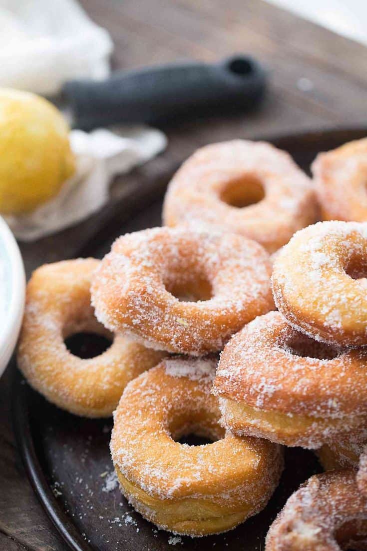 Donut biscuits are soft and tender with a vibrant lemon sugar coating