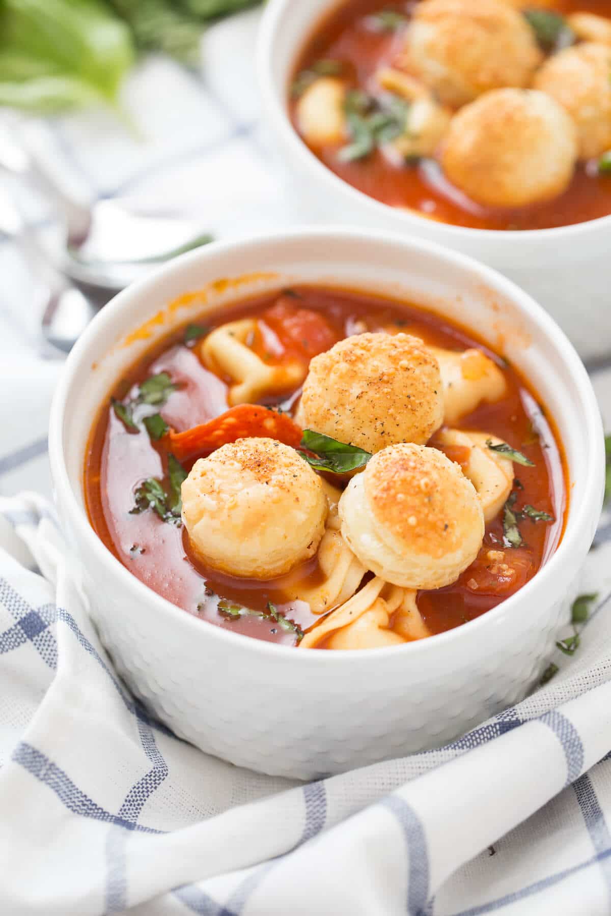 Pizza soup gives pizza night a cozy makeover!