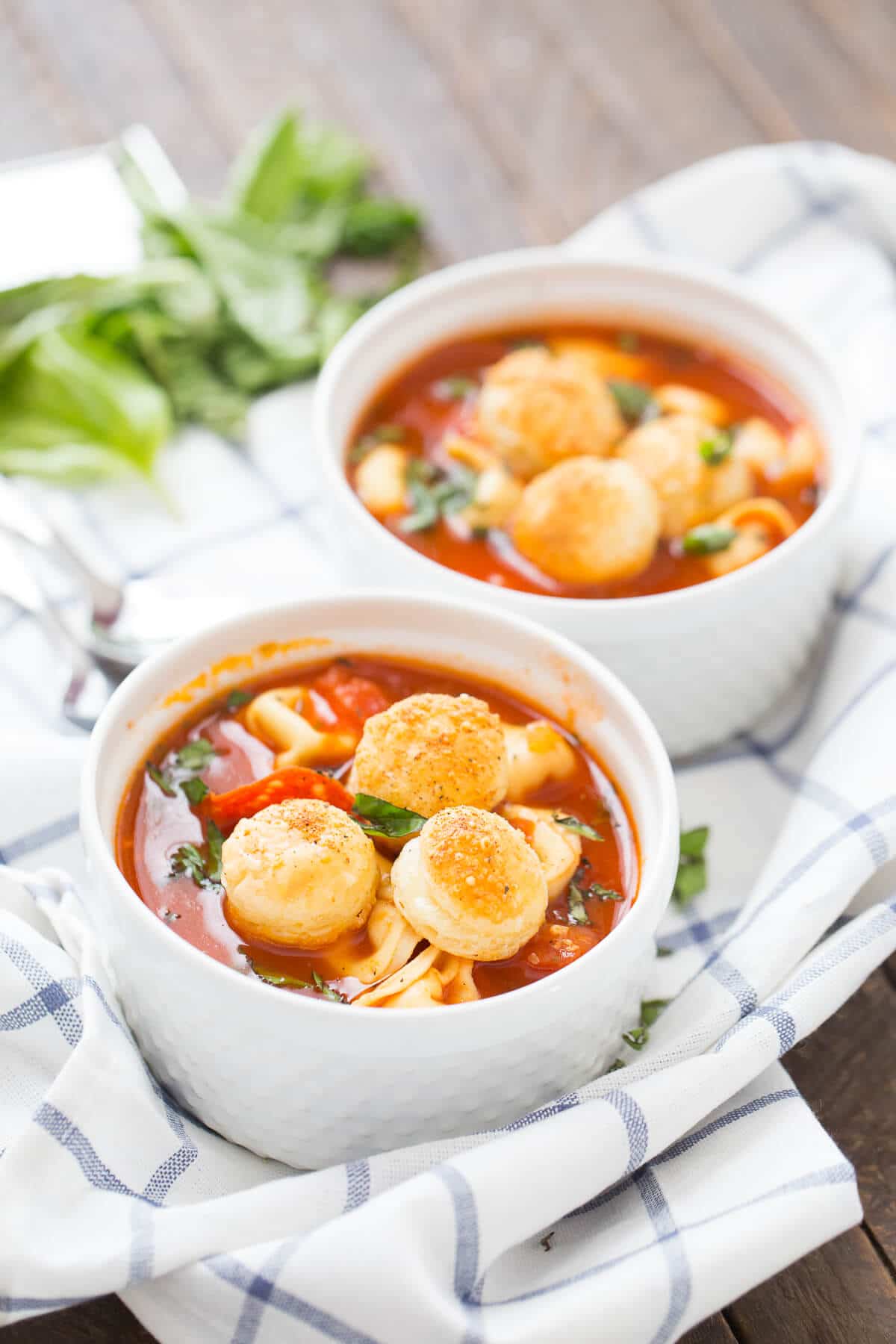 A hearty pizza soup that adults and kids alike will love!