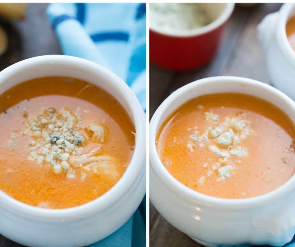 This Buffalo chicken soup is for all your Buffalo sauce lovers! Its is creamy but spicy and tastes so good!