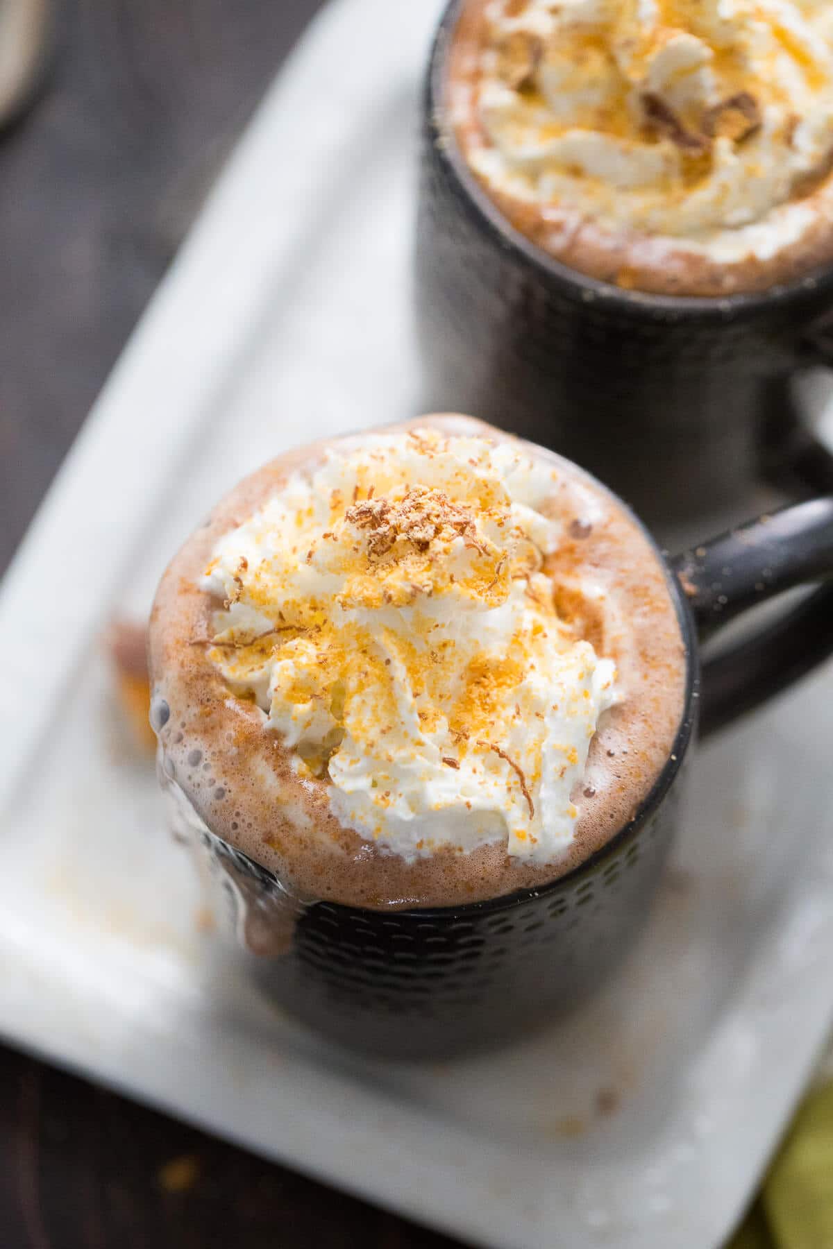 This hot cocoa recipe tastes just like a Butterfinger candy! It so rich a delicious!