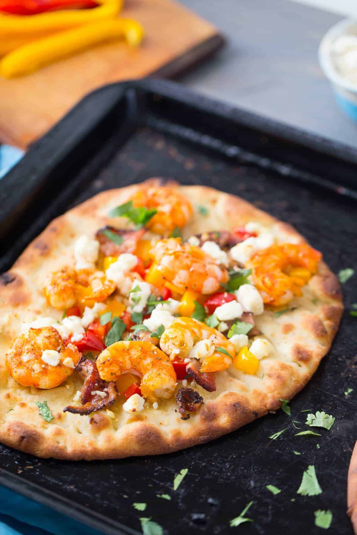 This Cajun Shrimp Pizza is so easy and the blend of flavors is amazing!
