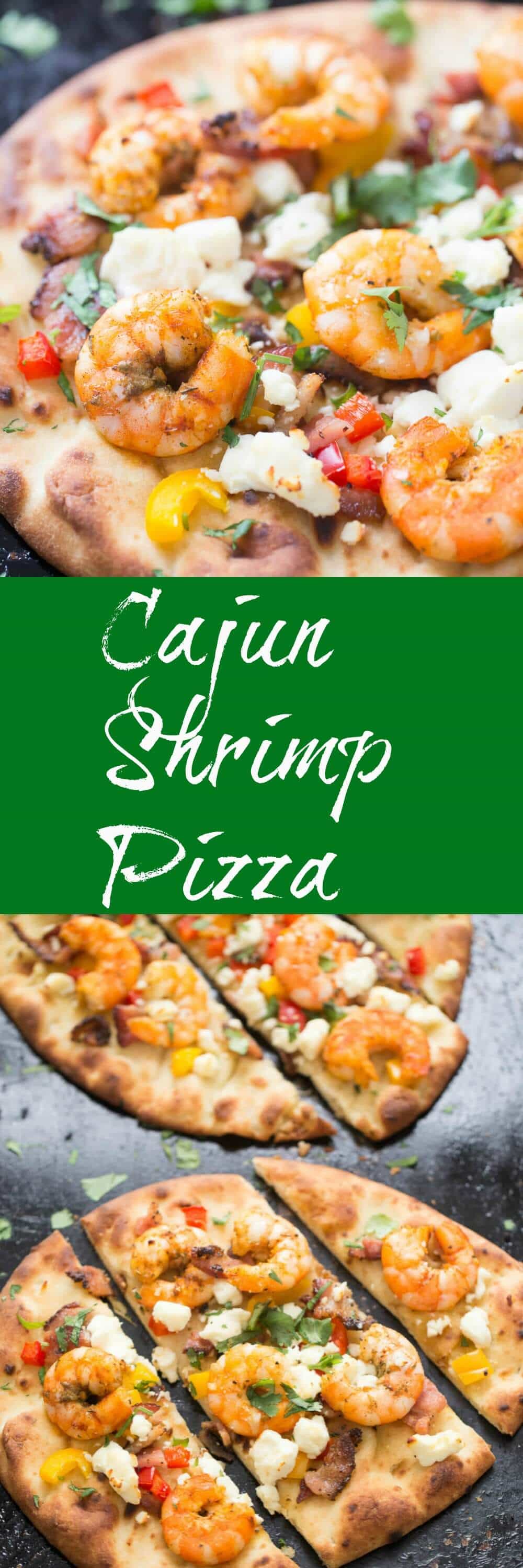 This naan bread Cajun shrimp pizza is so easy to prepare! It can be served as an appetizer or a meal; your friends and family are going to love it!