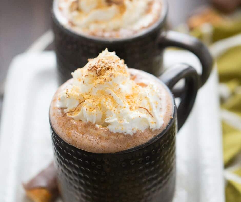 A hot cocoa recipe that tastes just like Butterfingers! Dessert in a drink!