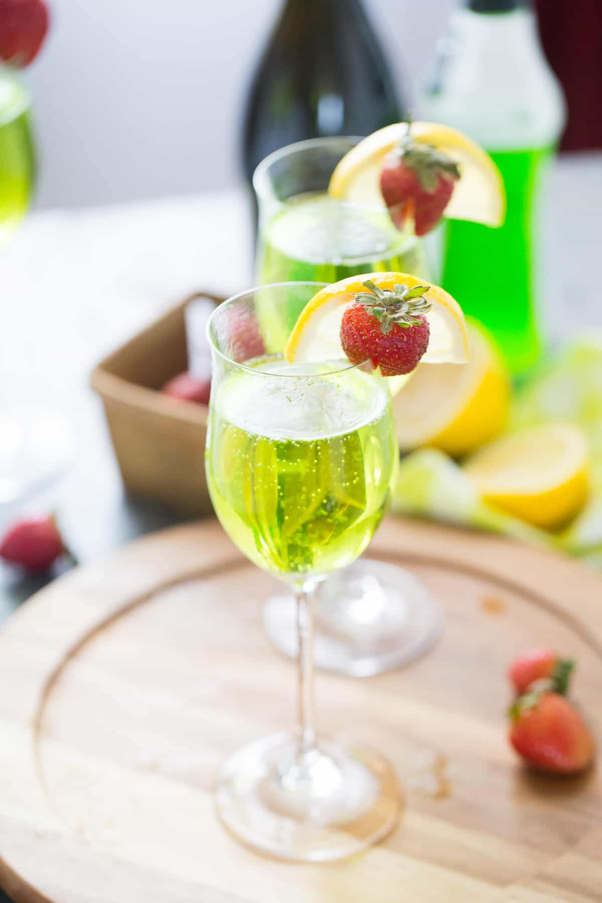 This bubbly Irish cocktail is so much fun! Prosecco and Midori make an unforgettable combination!