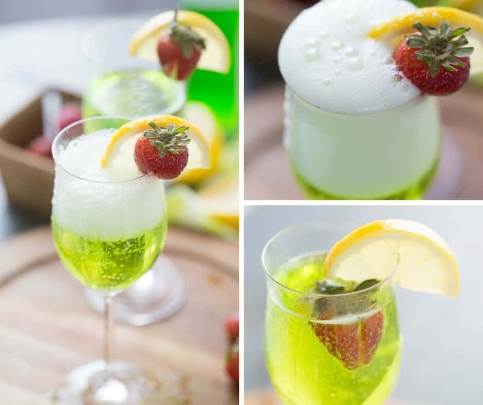 This Irish cocktail gets it's bubbles from Prosecco and it's color from Midori! It is so simple and so fun!