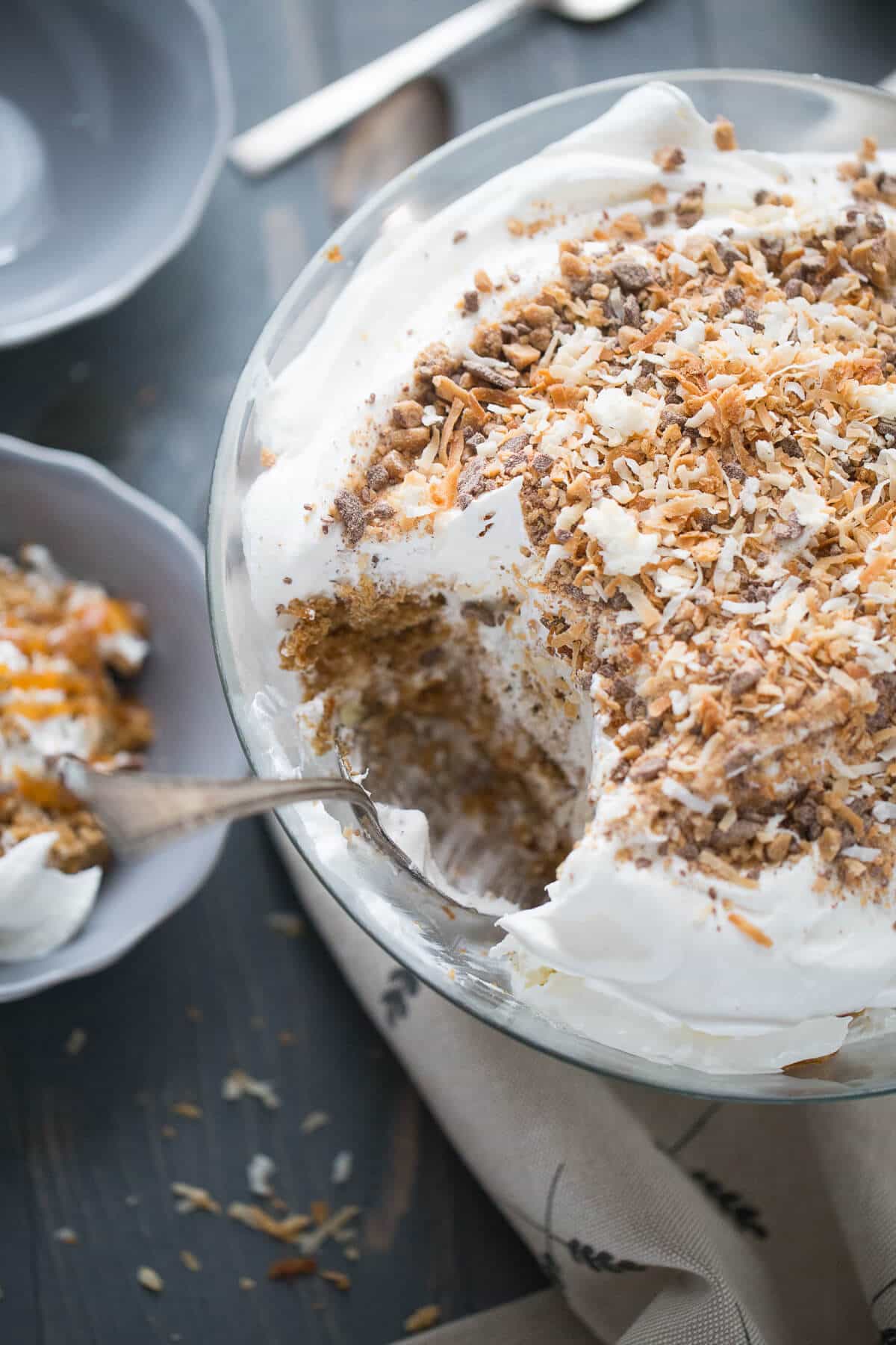 This recipe for carrot cake trifle will satisfy your carrot cake craving but with half the work!