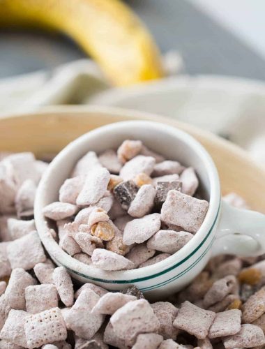 These chunky monkey muddy buddies are not only fun to eat, but they are simple to make!