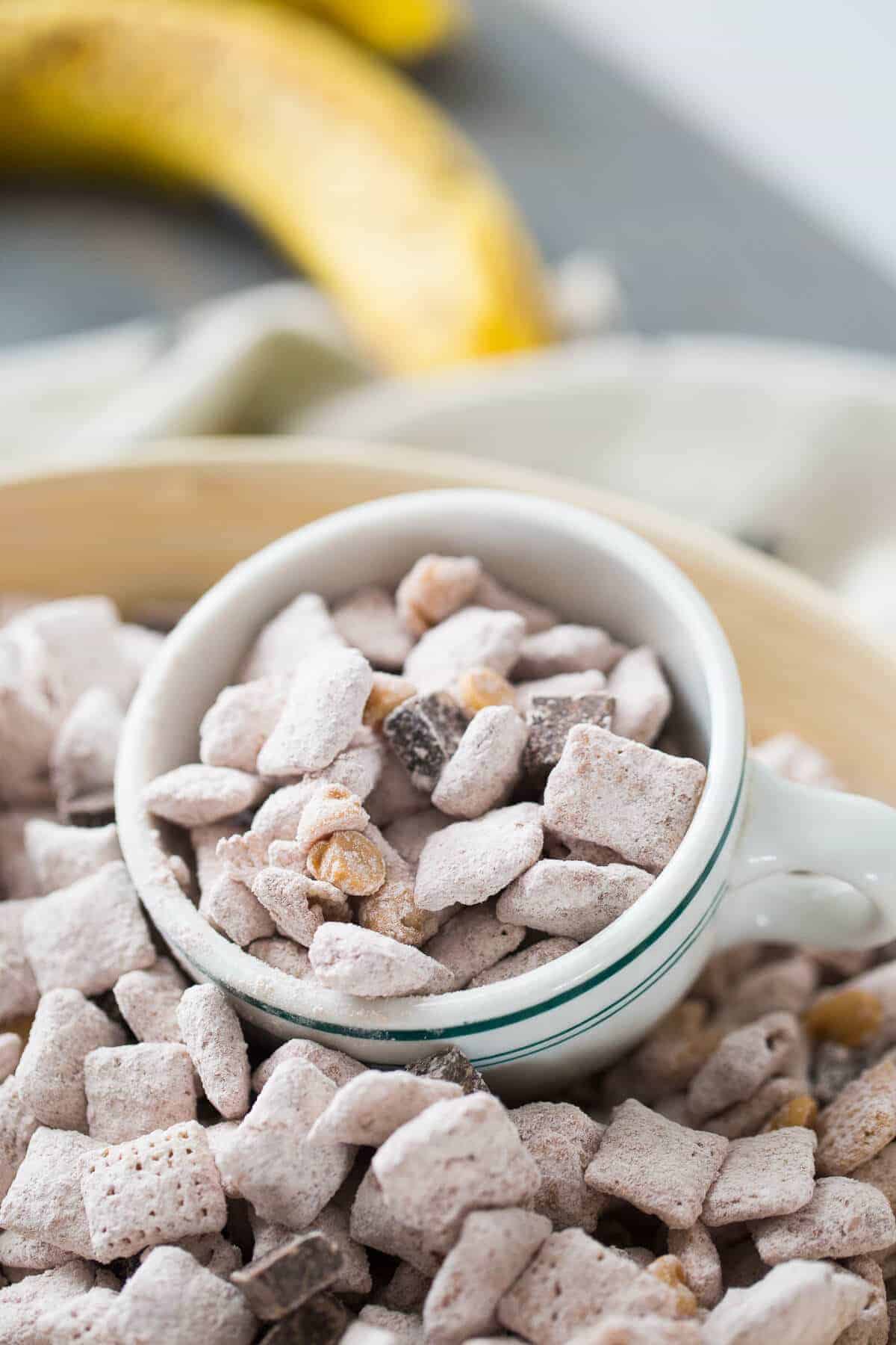 These chunky monkey muddy buddies are not only fun to eat, but they are simple to make!