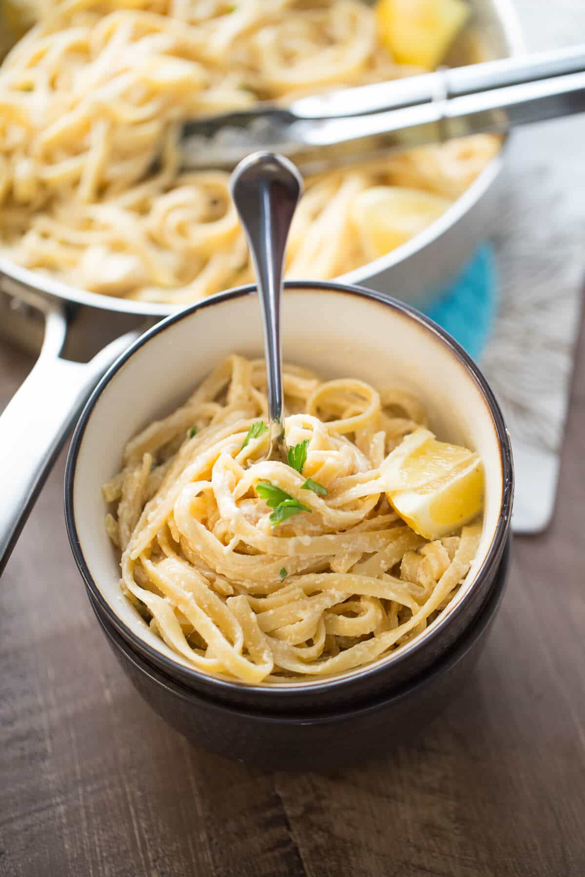 An easy Fettuccine Alfredo recipe that is perfect for those days you want a pick me up! The sauce is so light and simple, you are going to love it!