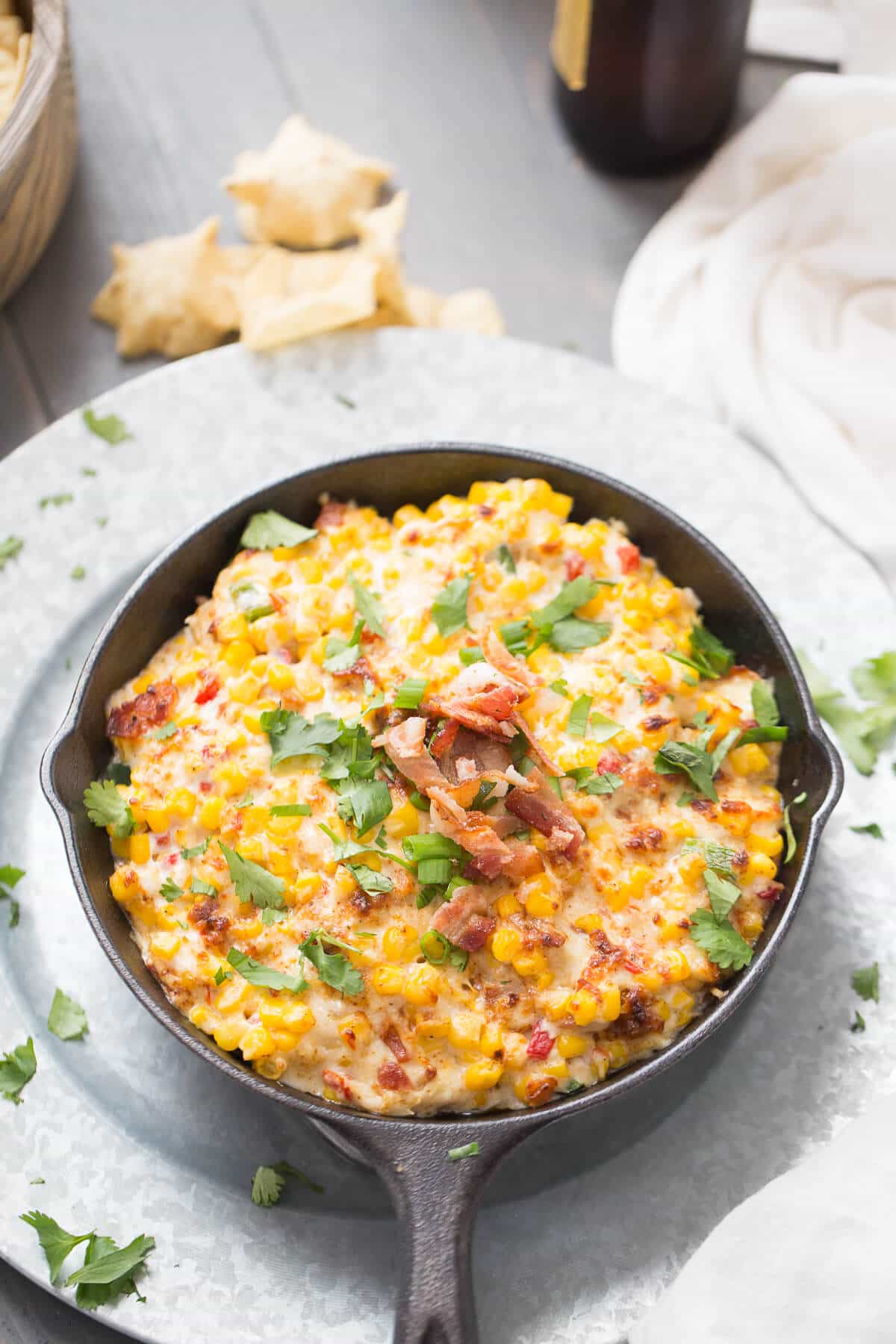 This hot corn dip is so easy and so good! It will be the first dip to disappear!